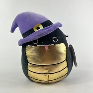 Squishmallows Fabi #1540 Witch Snake 8" Plush Halloween 2022 Black Gold Purple